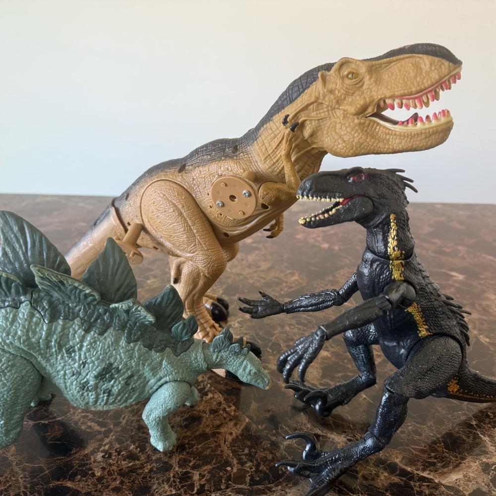 Dinosaur Reptile Toy Set - Brown, Black, Green